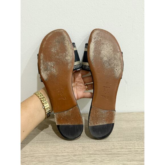 DIOR Dway Embroidered Cotton Flat Slides Sandals Black Women's Size 40 / US 10 - Picture 7 of 7